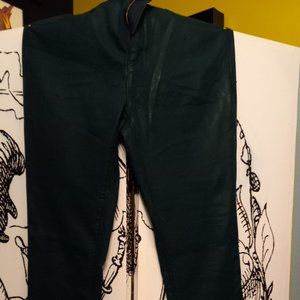 Leather-look green Chico's jeans